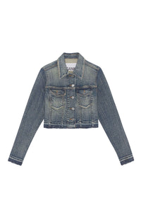 Veste courte à bords teintés en denim - Tint Wash