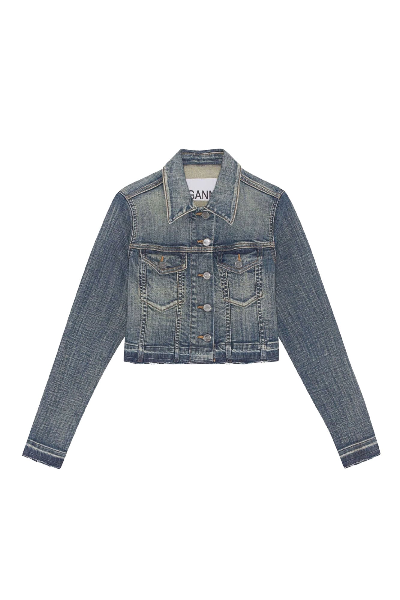 Veste courte à bords teintés en denim - Tint Wash
