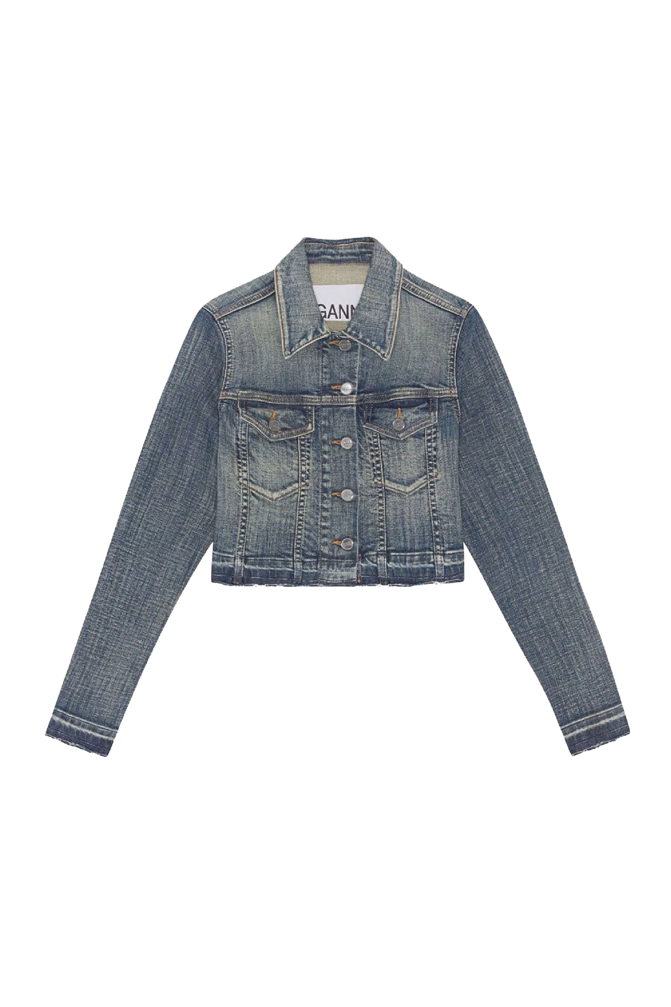Short jacket with dyed denim edges - Tint Wash