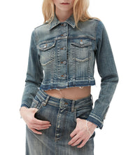 Veste courte à bords teintés en denim - Tint Wash