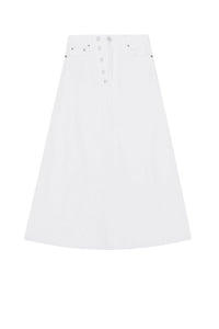 Jupe longue à double braguette en denim - Bright White