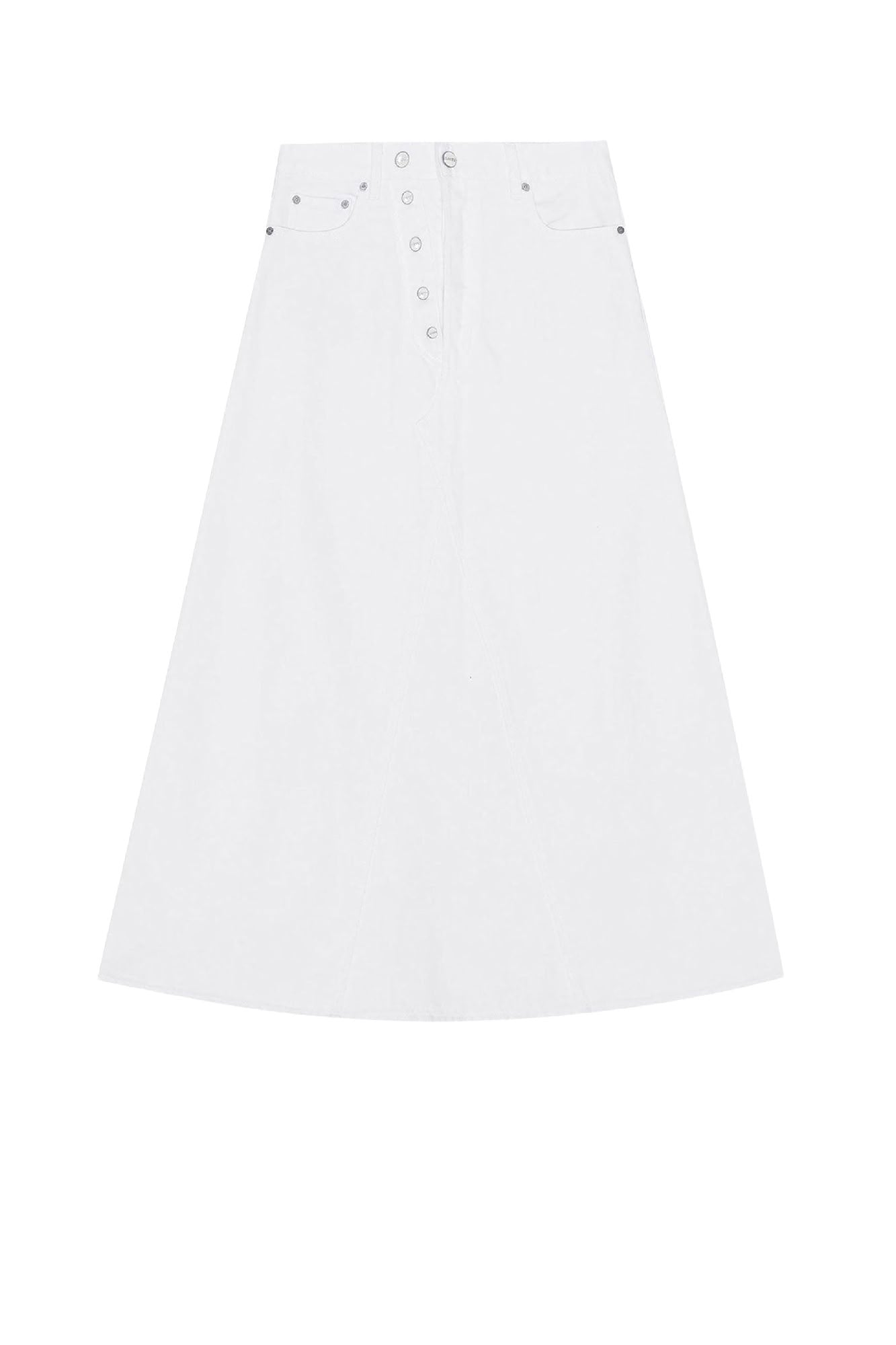 Jupe longue à double braguette en denim - Bright White