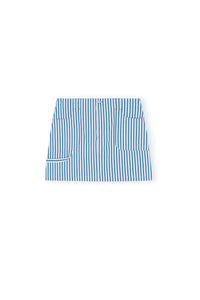 Jupe courte rayée en denim - Bright White