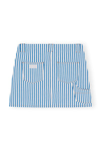 Jupe courte rayée en denim - Bright White