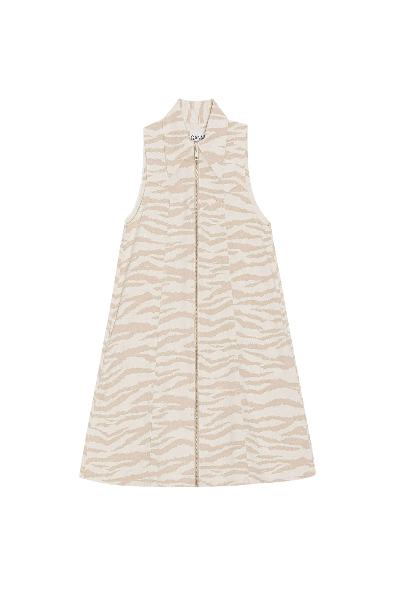Robe courte en denim imprimé - Pale Khaki