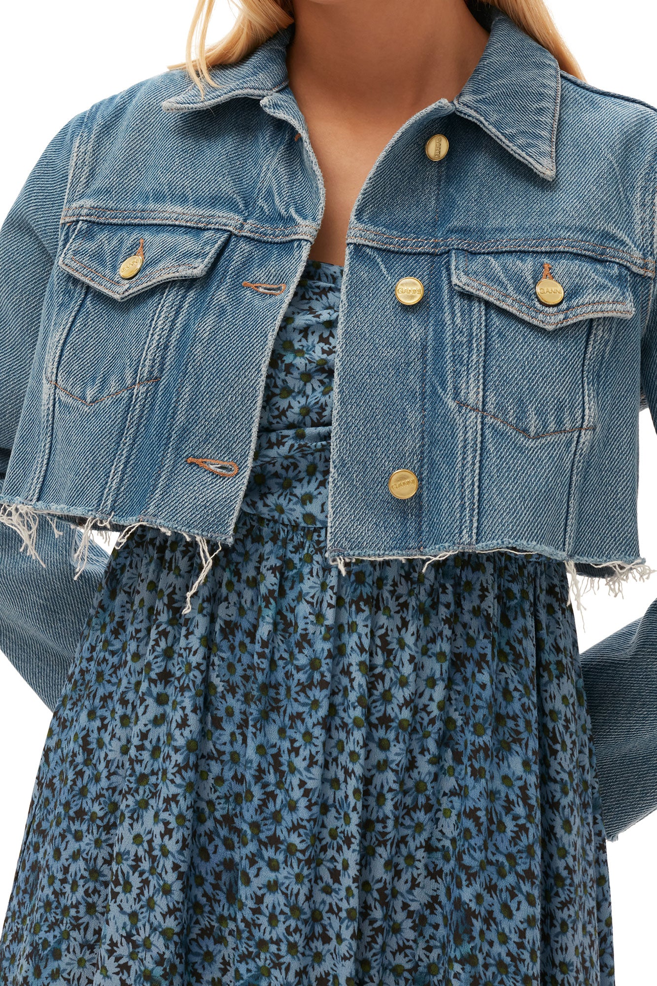 Veste courte Trucker en denim - Light Blue Stone