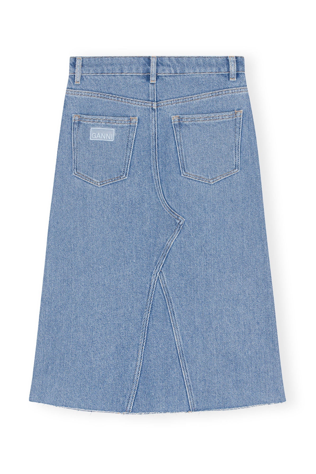 Jupe midi épais en denim - Light Blue Stone