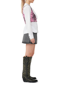 Gilet imprimé en denim - Cyclamen