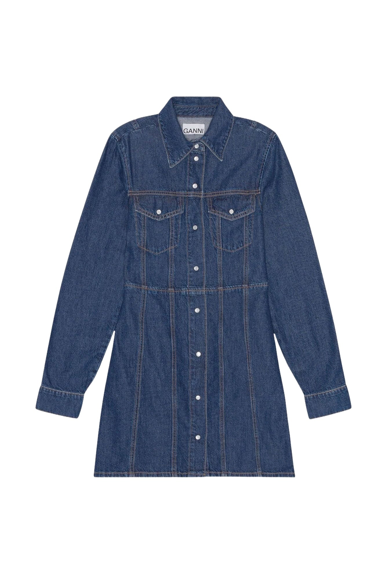 Robe courte en denim - Mid Blue Stone