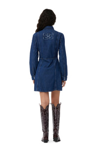 Robe courte en denim - Mid Blue Stone