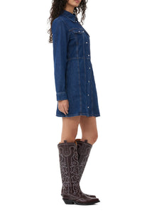 Robe courte en denim - Mid Blue Stone