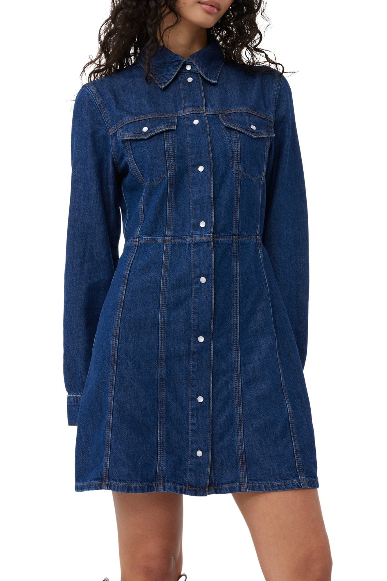 Robe courte en denim - Mid Blue Stone
