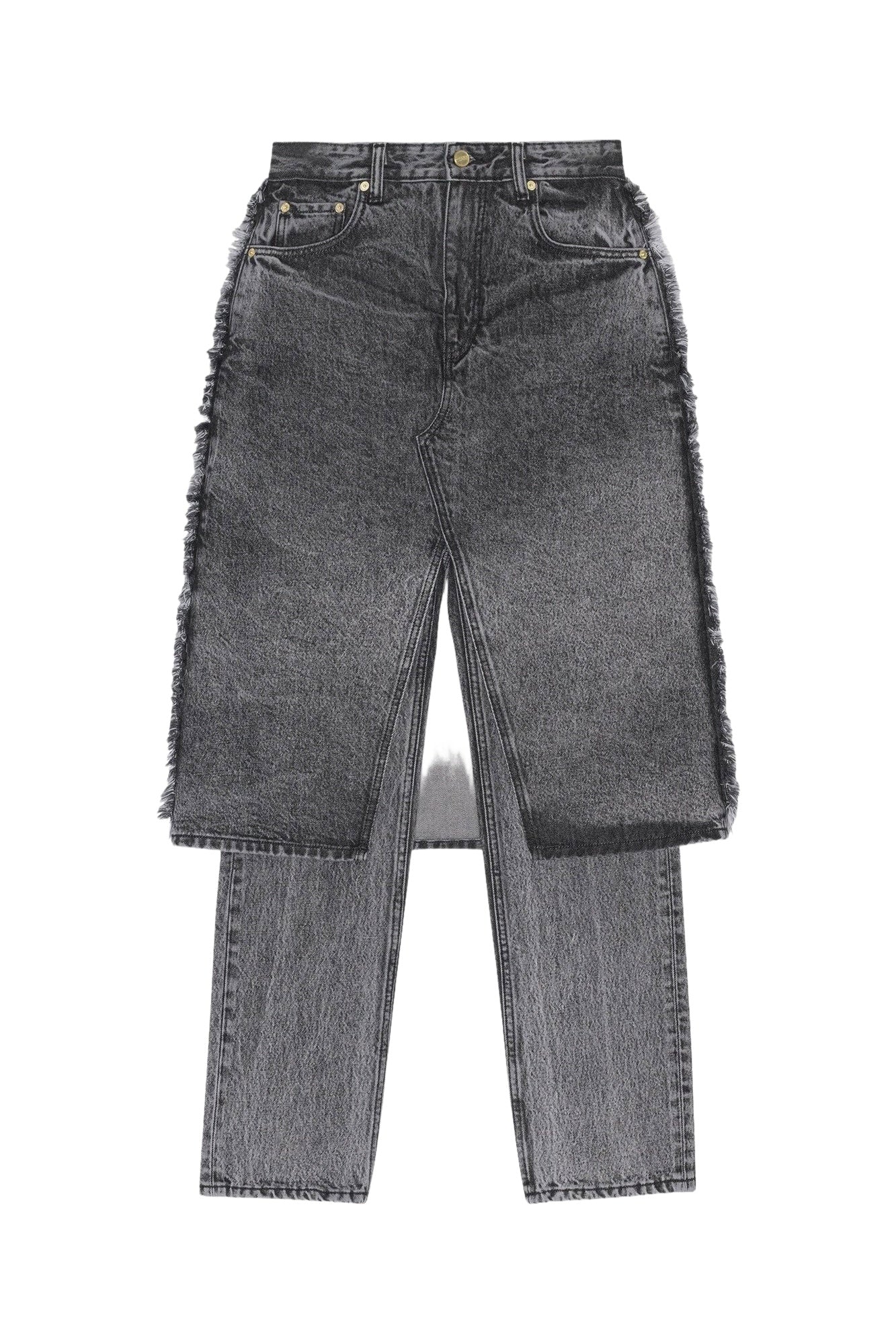 Pantalon avec jupe délavé Snow en denim - Black Washed