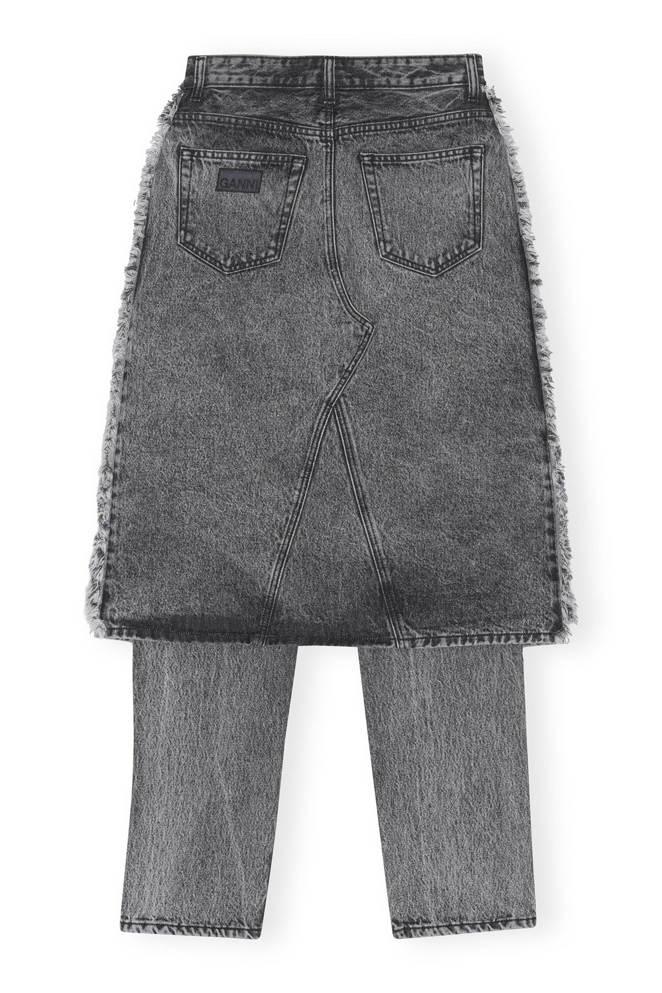 Pantalon avec jupe délavé Snow en denim - Black Washed