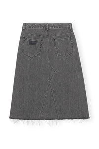 Jupe midi en denim - Washed Black