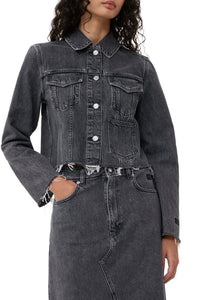 Jupe midi en denim - Washed Black
