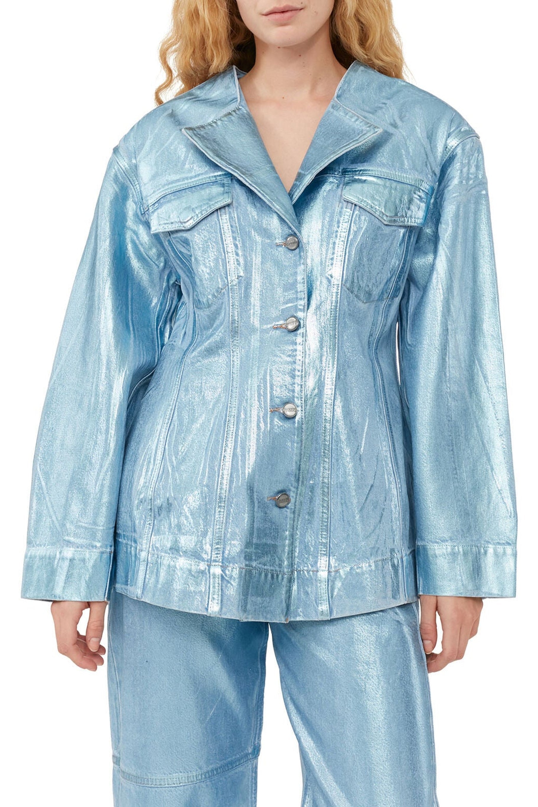 Blazer métalisé ajusté en denim - Heather