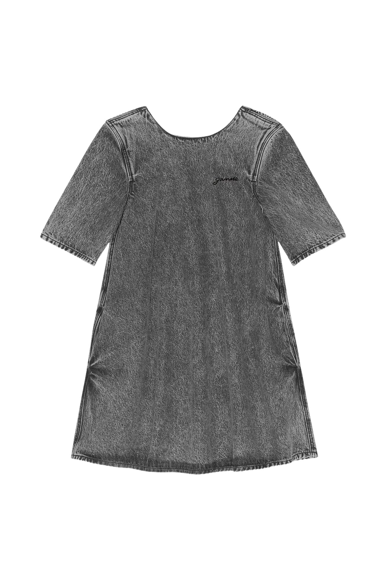 Robe courte trapèze délavé Snow en denim - Black Washed