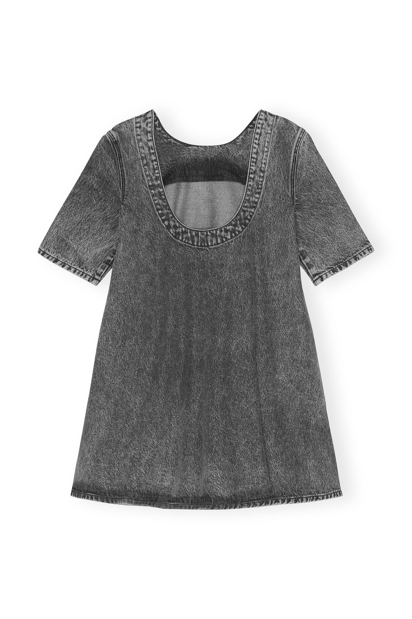 Robe courte trapèze délavé Snow en denim - Black Washed