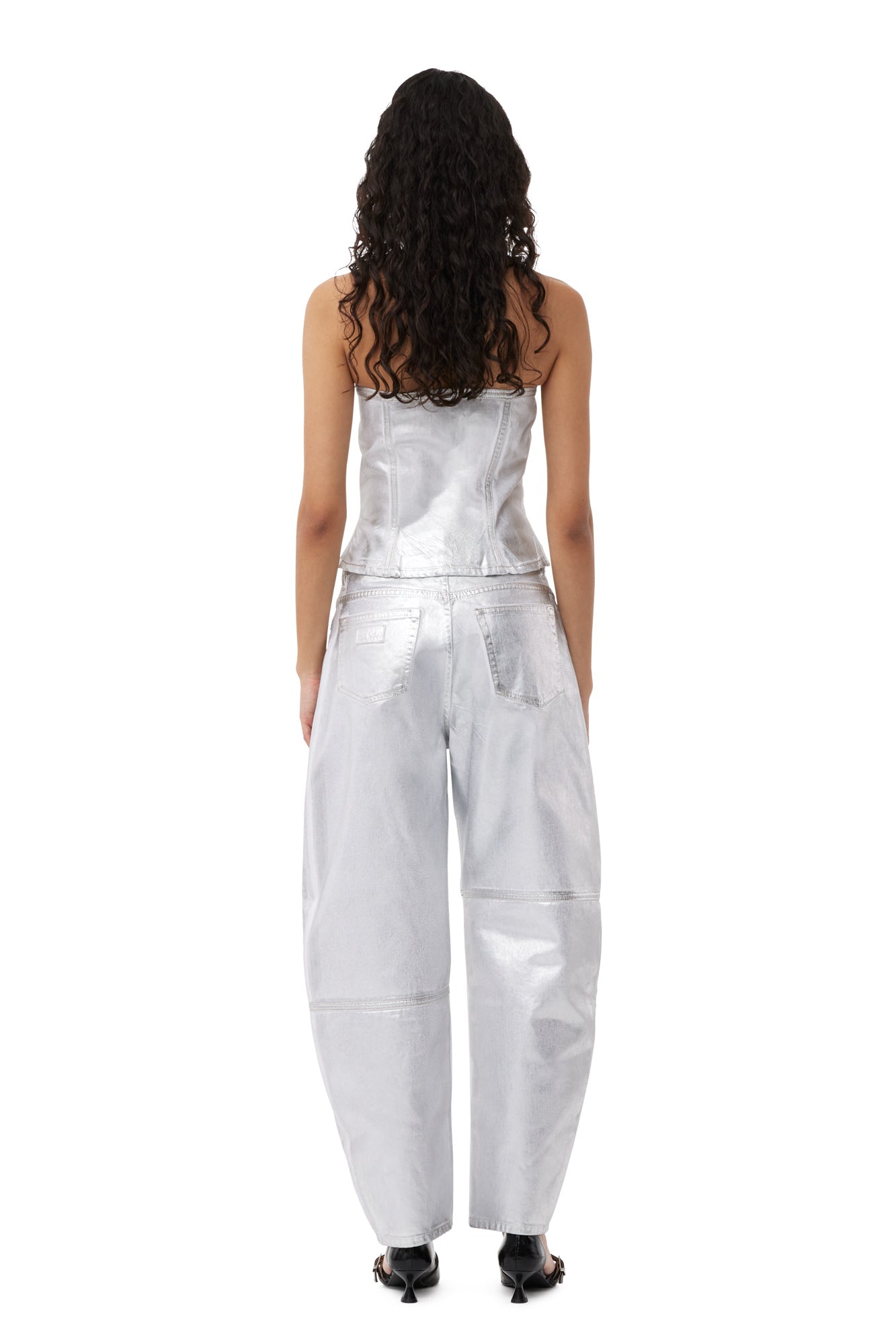 Bustier irrisé en denim - Bright White