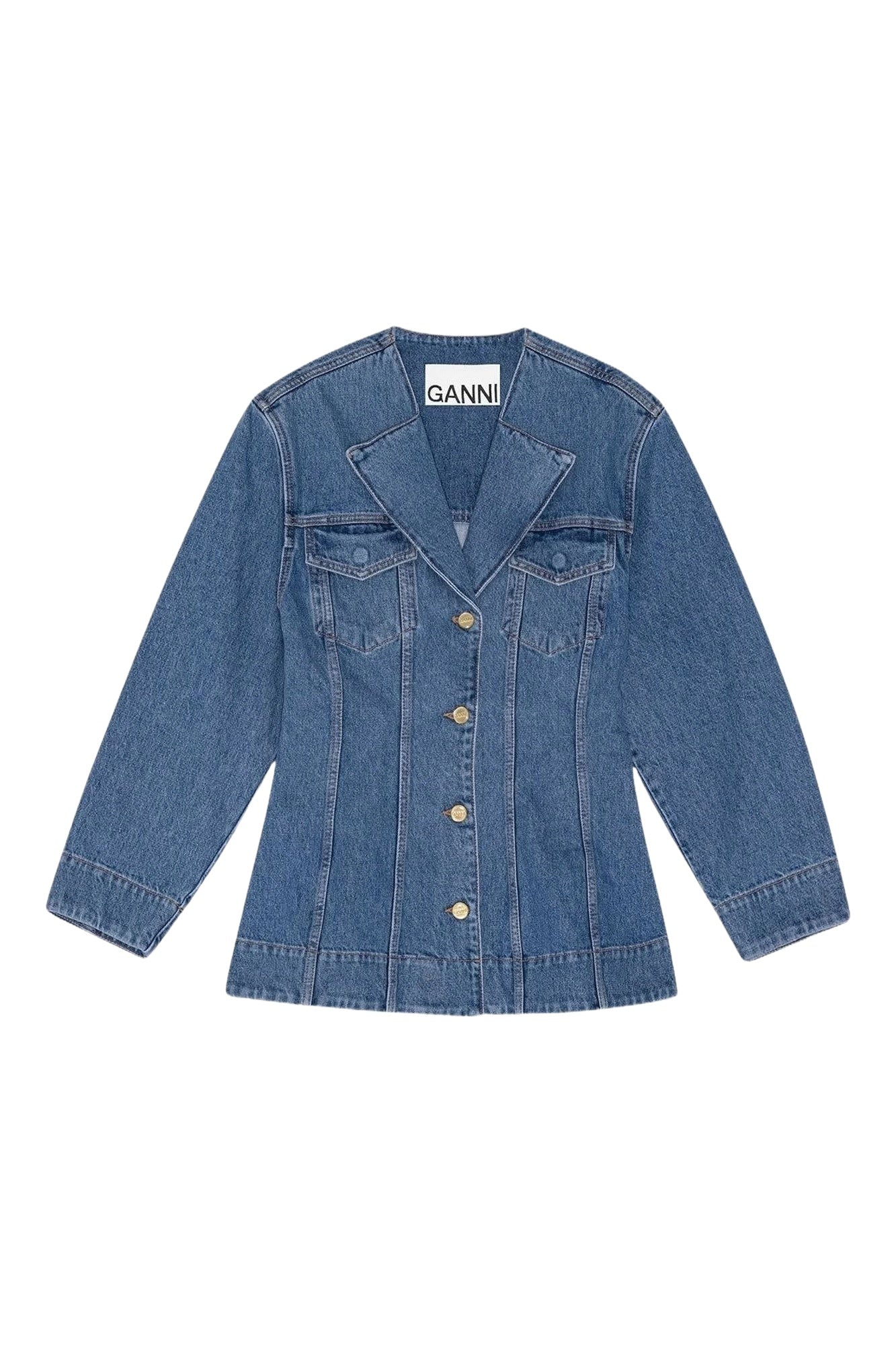 Veste à poches en denim - Mid Blue Vintage