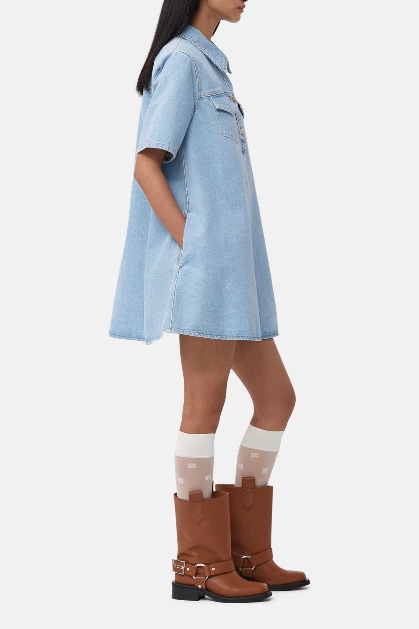 Robe courte en denim - Mid Blue Vintage