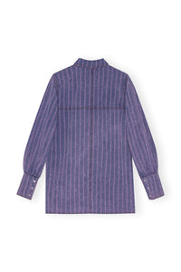 Chemise à rayures en denim - Mid Blue Stone