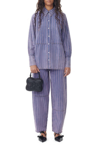 Chemise à rayures en denim - Mid Blue Stone