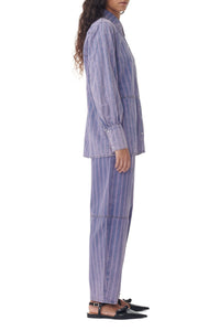 Chemise à rayures en denim - Mid Blue Stone