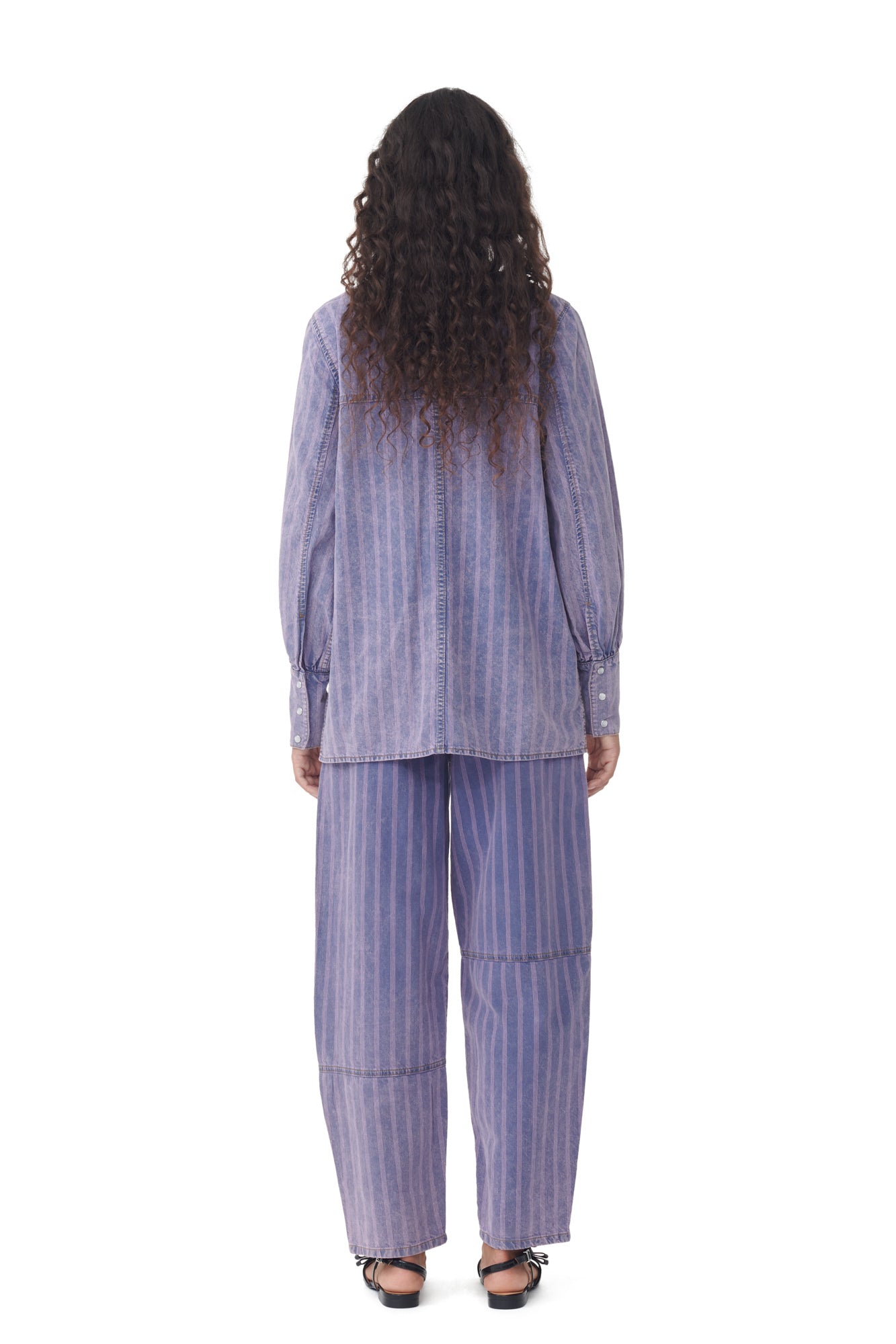 Chemise à rayures en denim - Mid Blue Stone