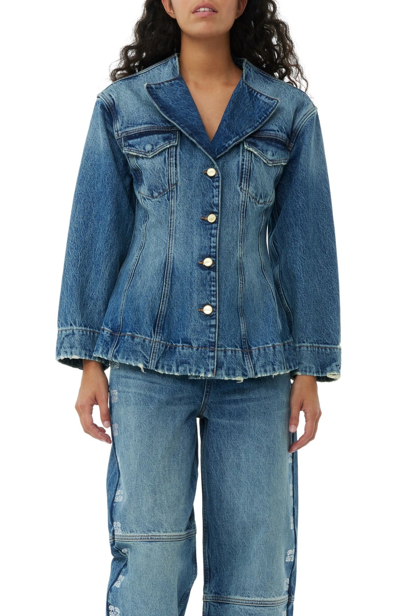 Jacket with denim logo - Tint Wash