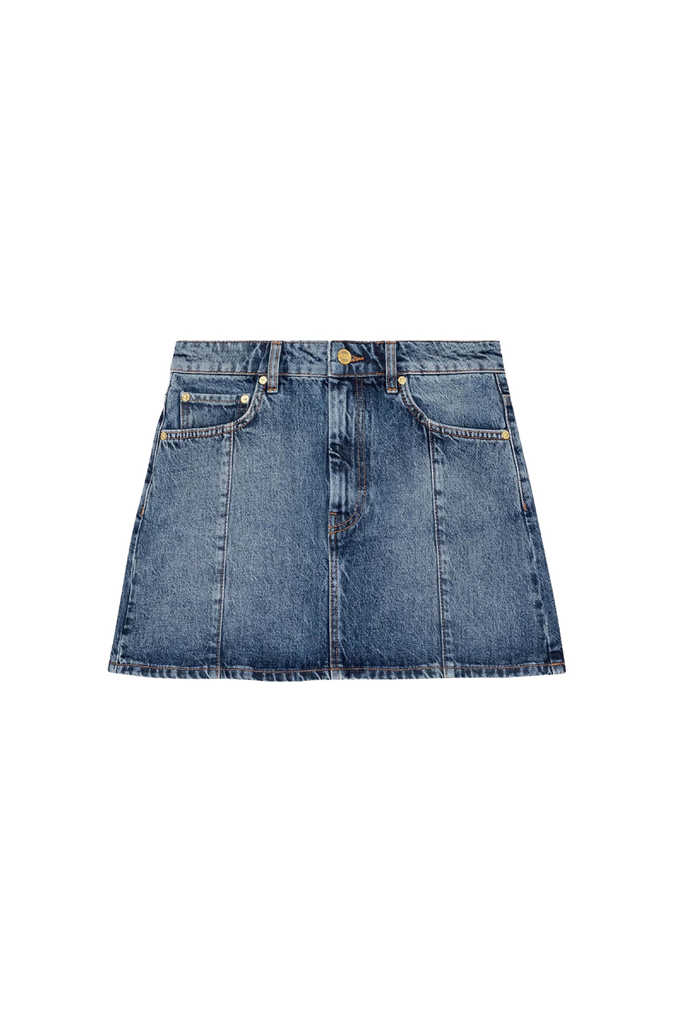 Mini skirt with glittering denim logo - Tint Wash
