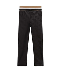 Jacquard striped elastic legging - Black