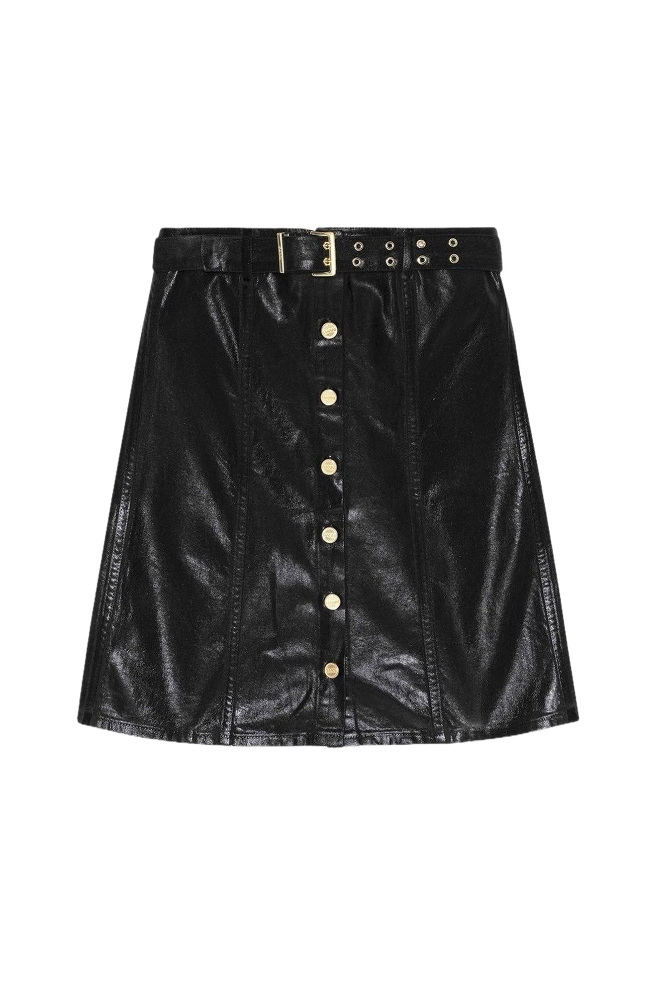 Bustier boutonnée irrisé en denim - Black