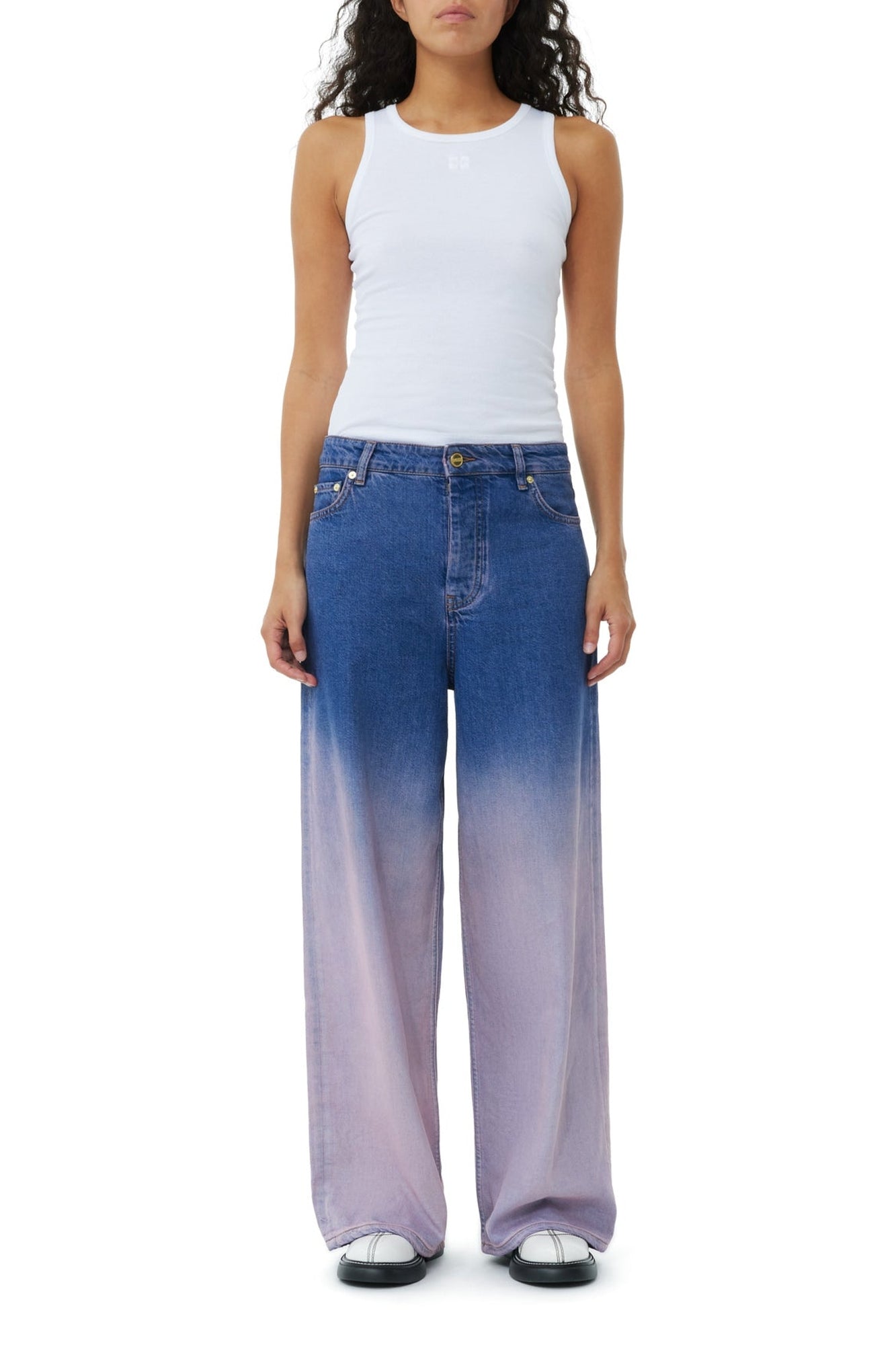 Pantalon large en denim - Bleach