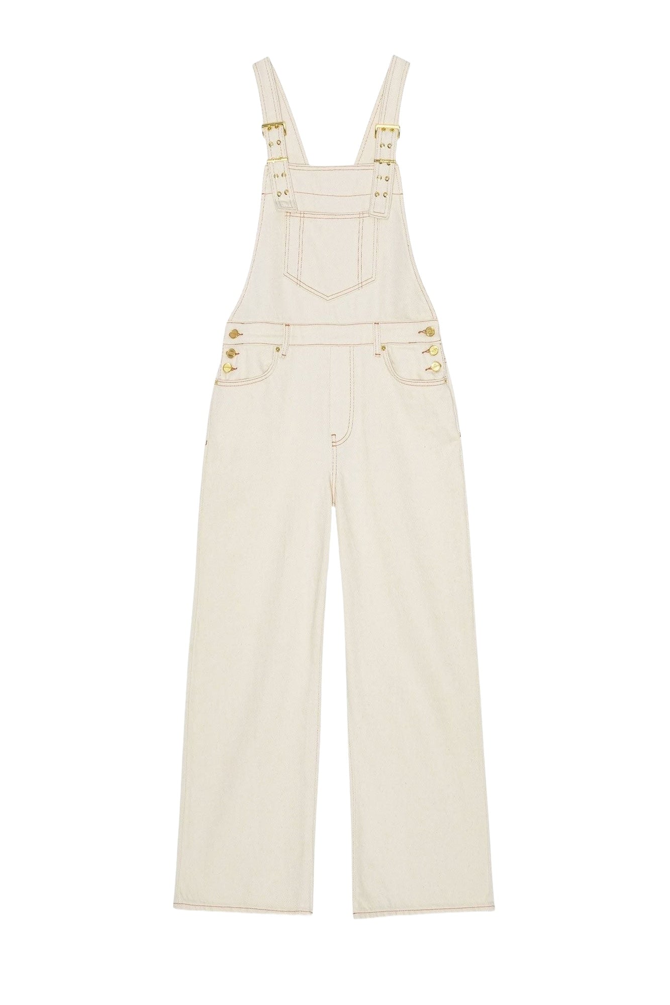 Heavy denim dungarees - Egret