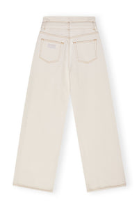Pantalon paperbag en denim - Egret