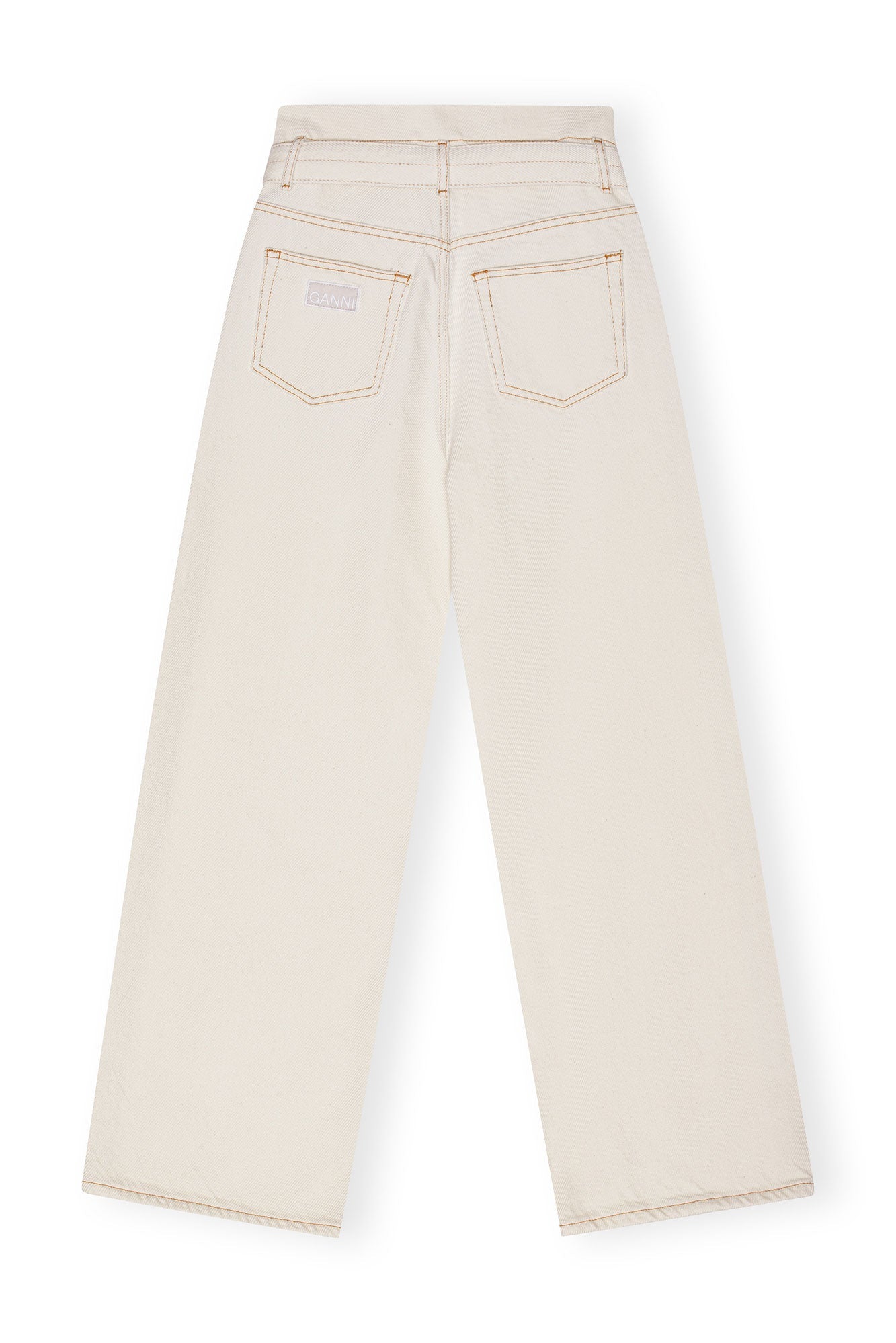Pantalon paperbag en denim - Egret