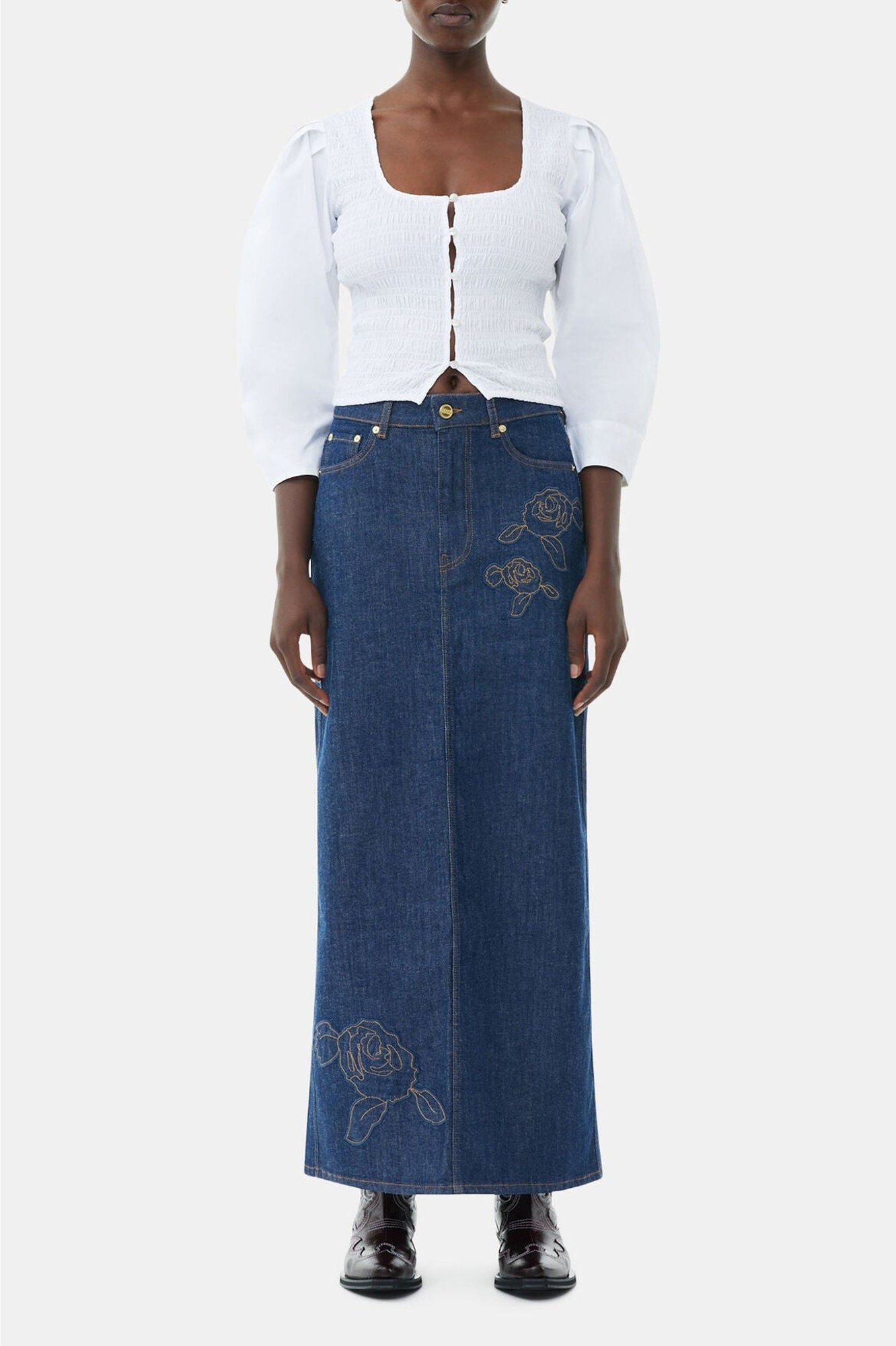 Jupe longue en denim - Rinse