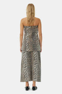 Bustier imprimé en denim - Leopard