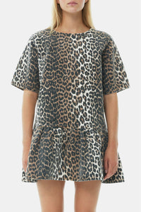 Robe courte à imprimé animal - Leopard