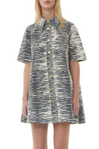 Robe courte en denim imprimé - Oyster Gray