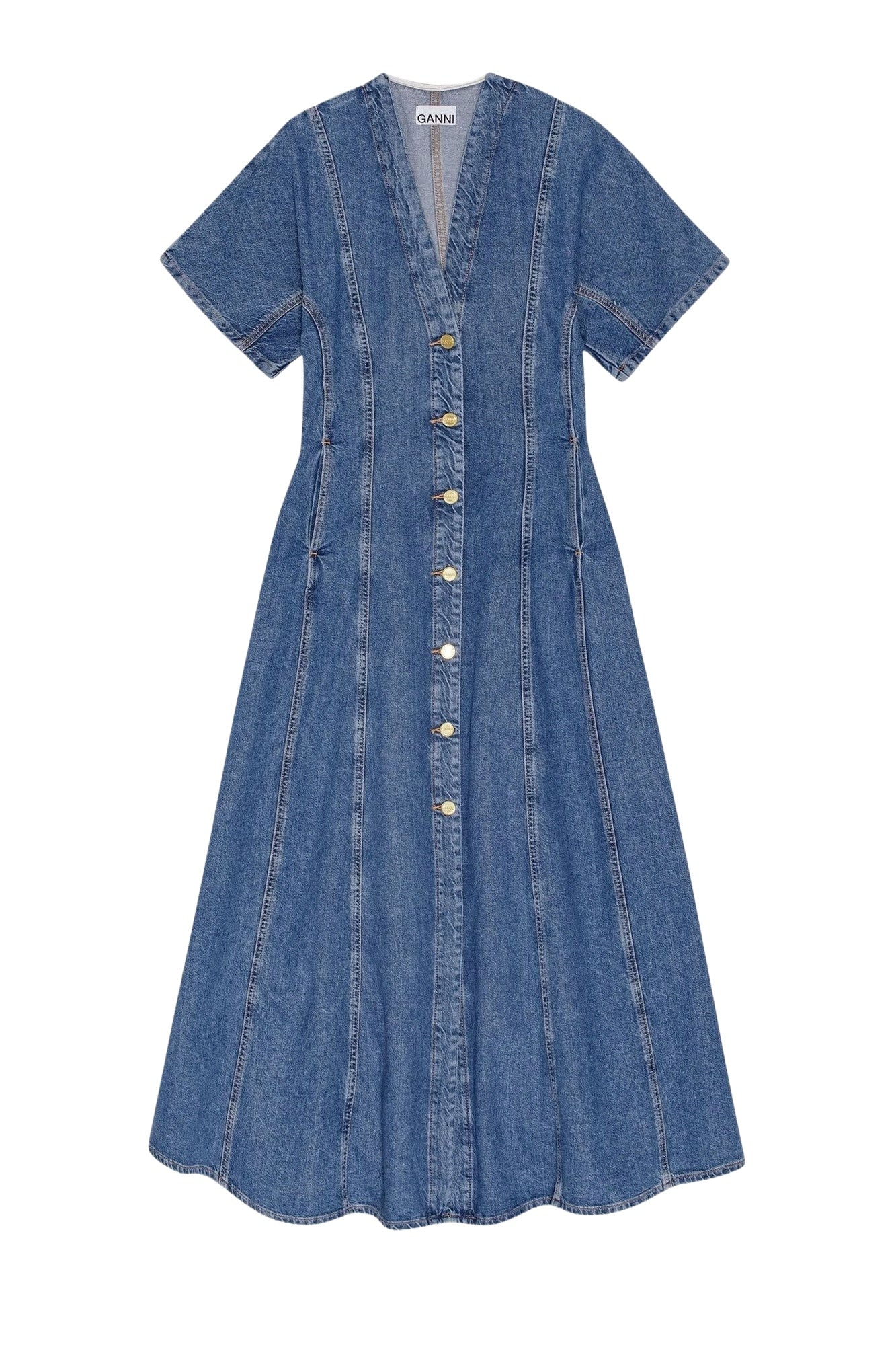 Robe longue en denim - Mid Blue Stone