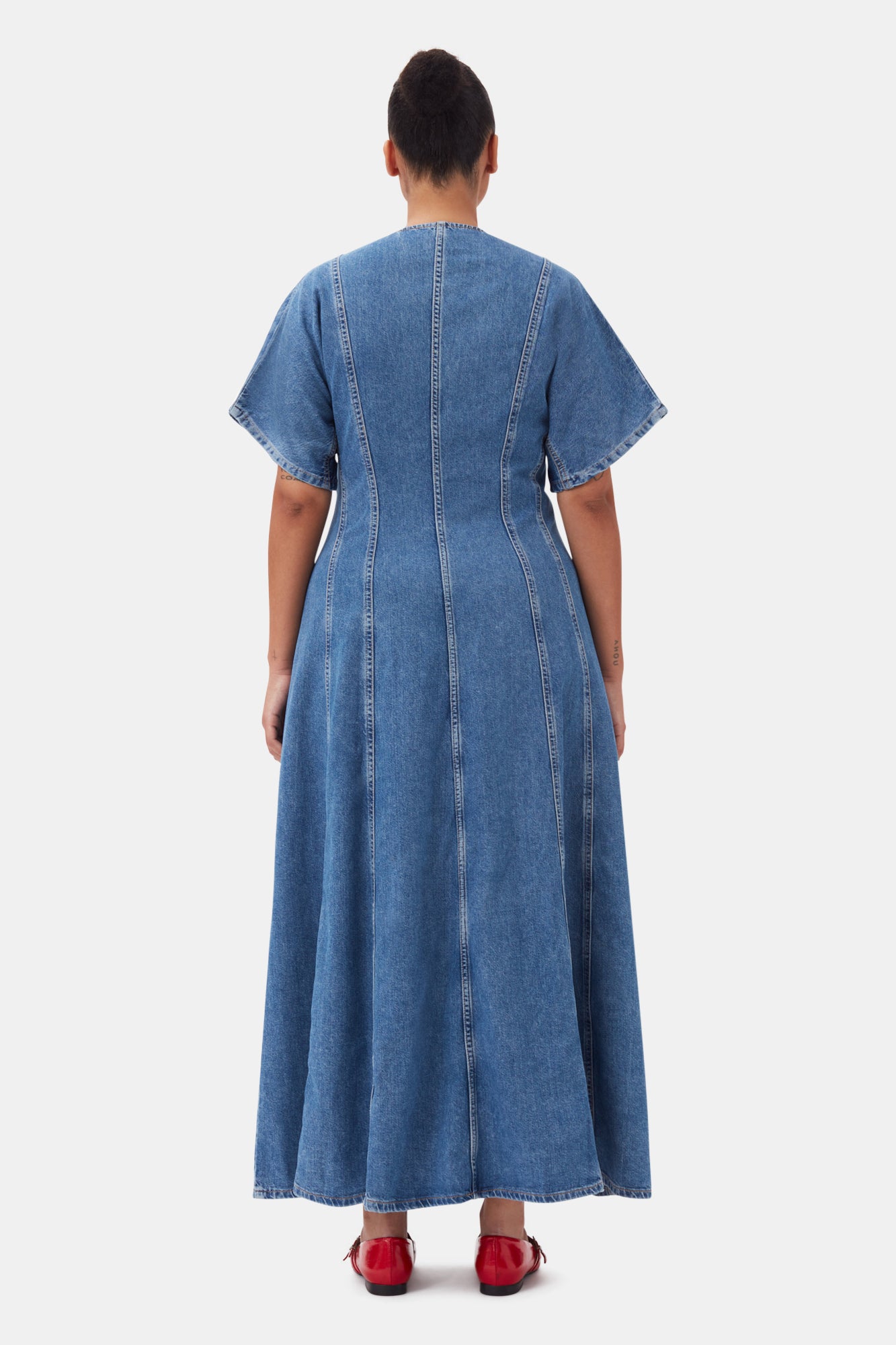Robe longue en denim - Mid Blue Stone
