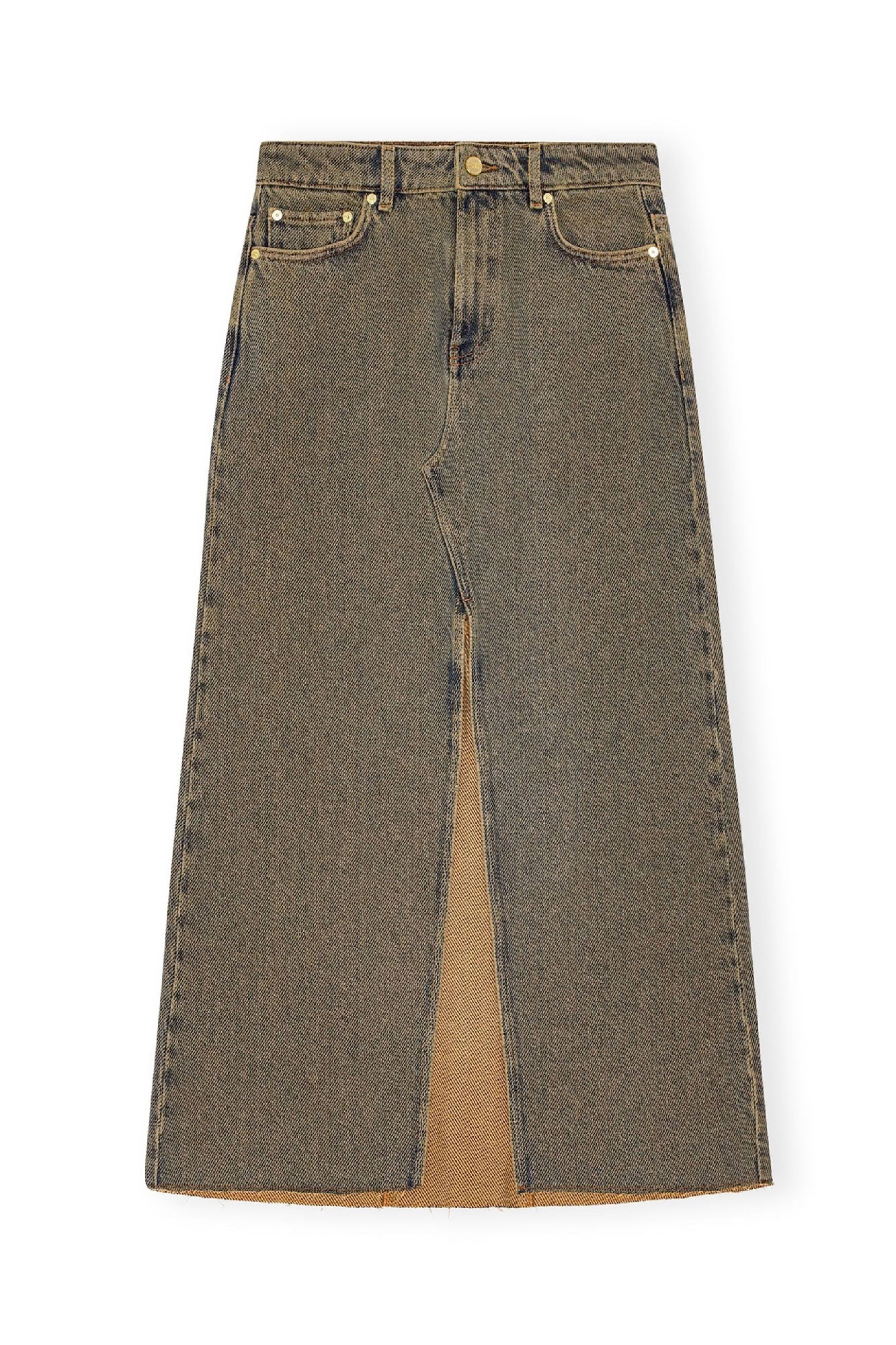 Jupe longue fendue en denim - Shitake