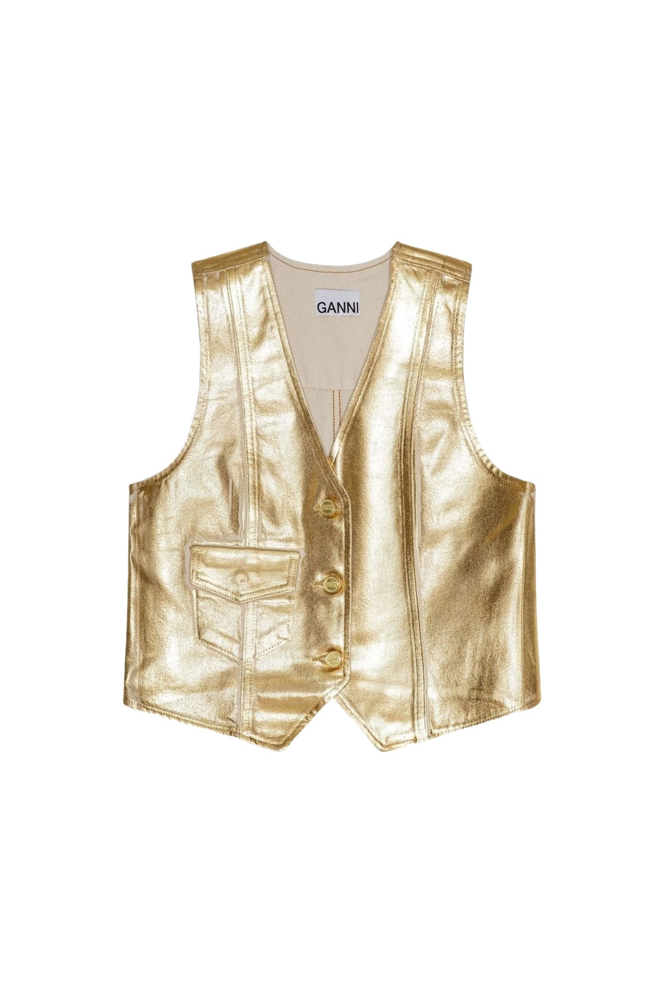 Gilet irrisé en denim - Egret