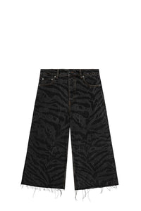 Bermuda à motif en denim - Black