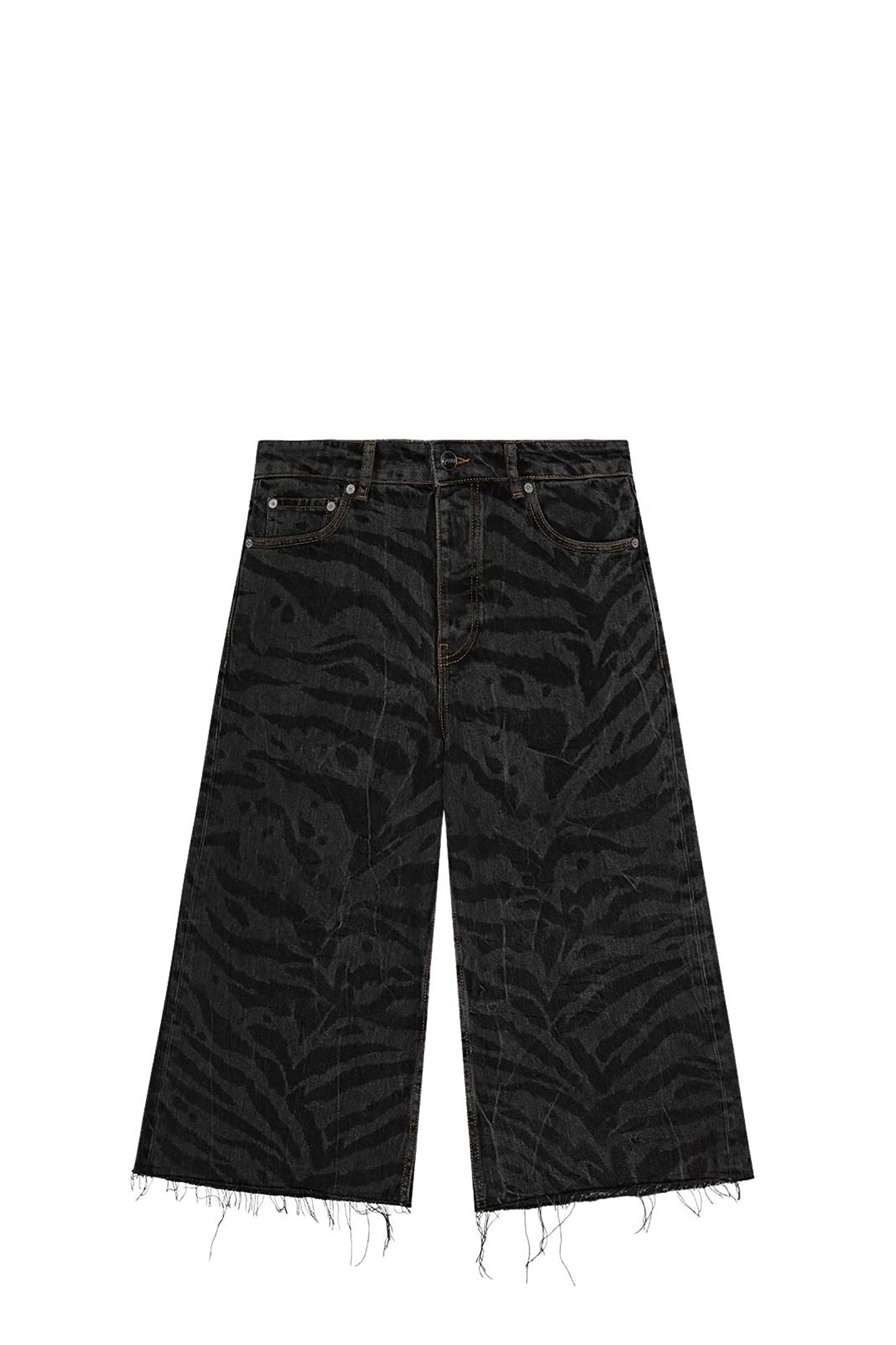 Bermuda à motif en denim - Black