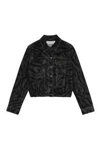 Veste à imprimé laser en denim - Black