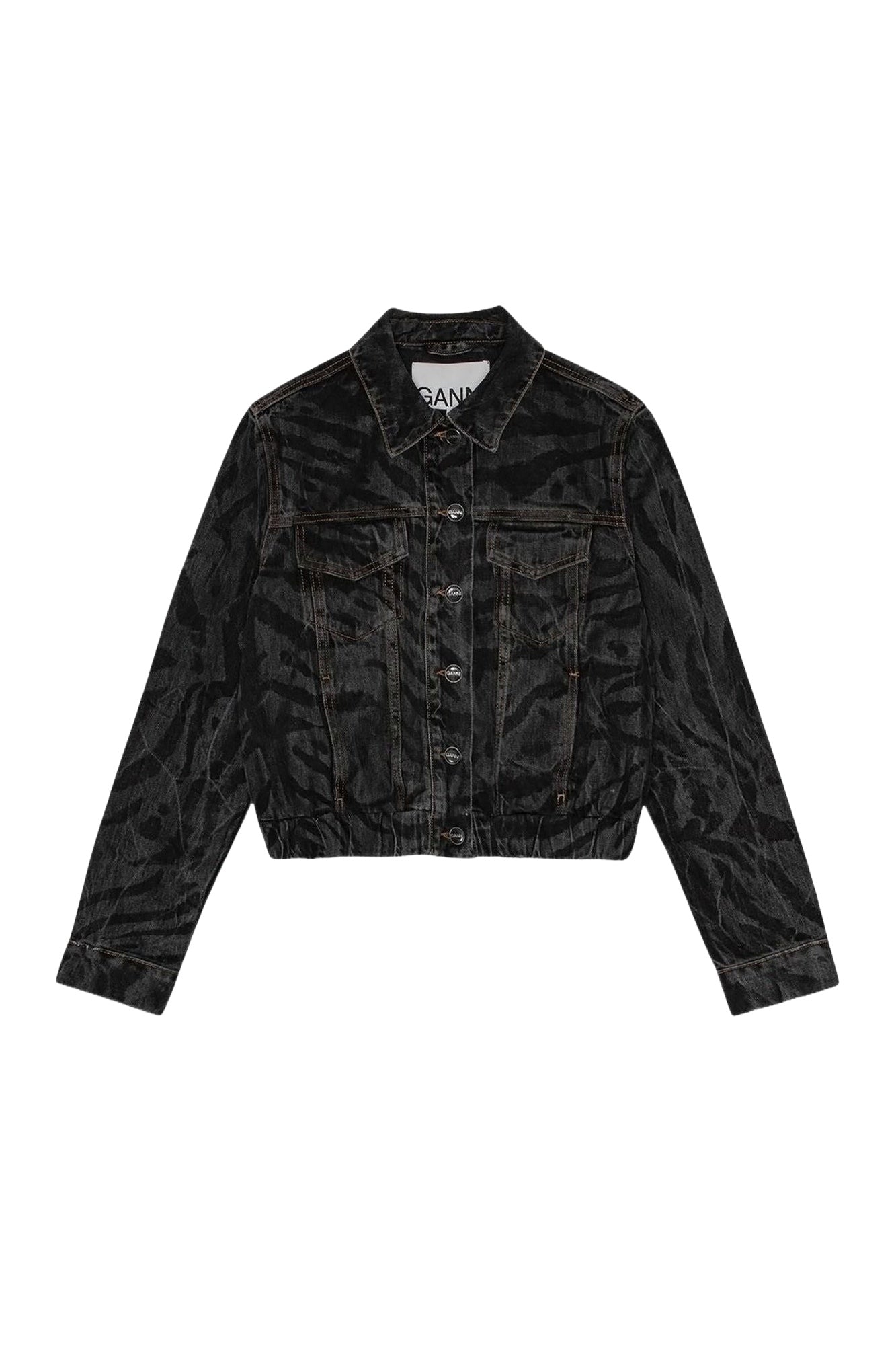 Veste à imprimé laser en denim - Black